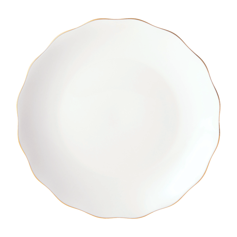 Gold Rim Scallop Salad Plate