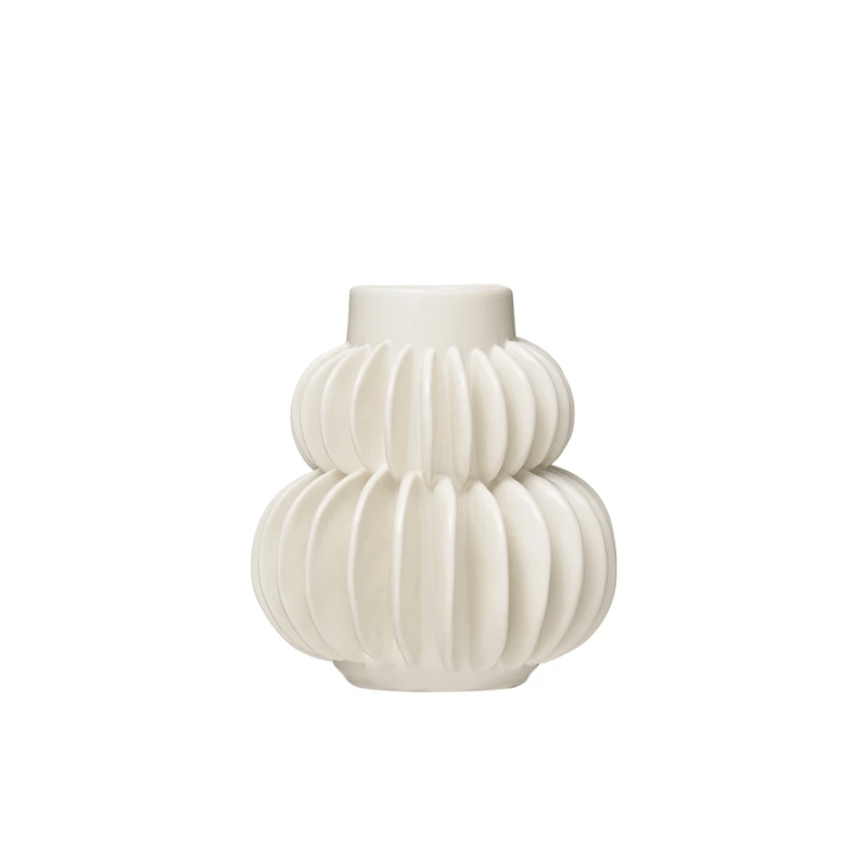 White Pleated Tempest Vase