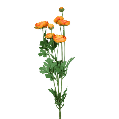 Orange Peony & Bud Spray