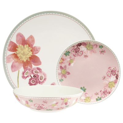 12-Piece Primula Pink Coupe Dinnerware Set