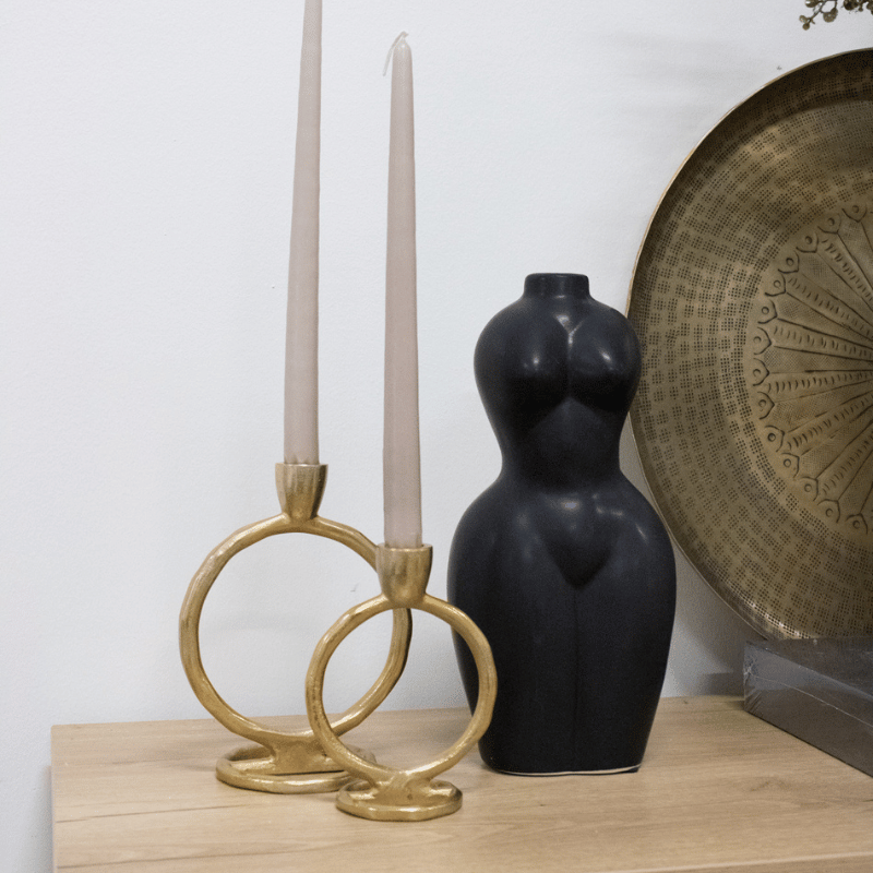 Small Gold Veda Round Candle Holder