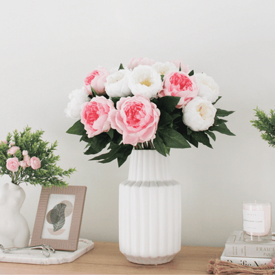 White Fluted Vase