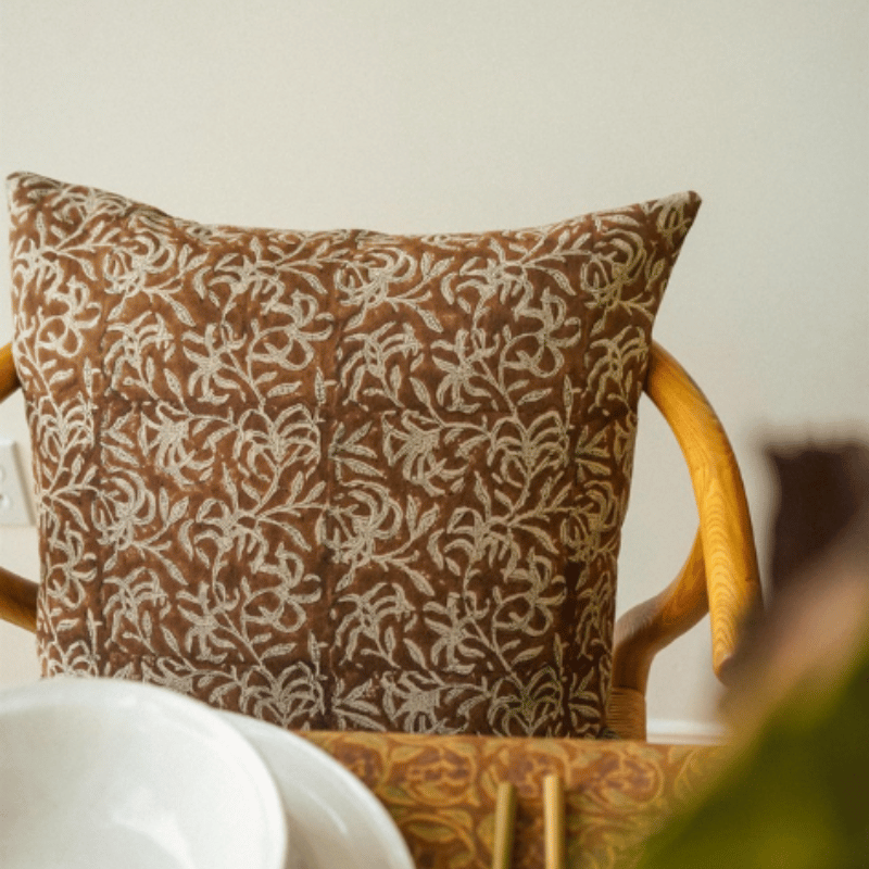 Saffron Block Print Pillow