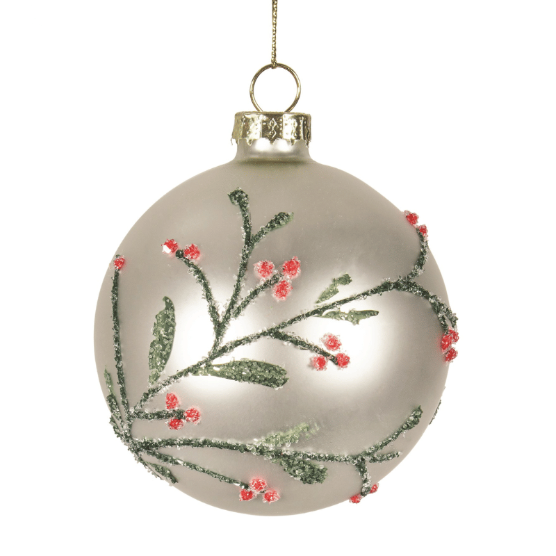 Sugared Berry Branch Ornament