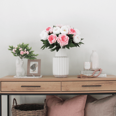 White Fluted Vase