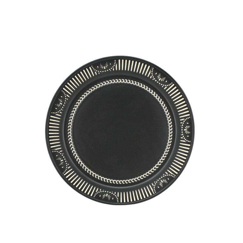 Black Batik Salad Plate