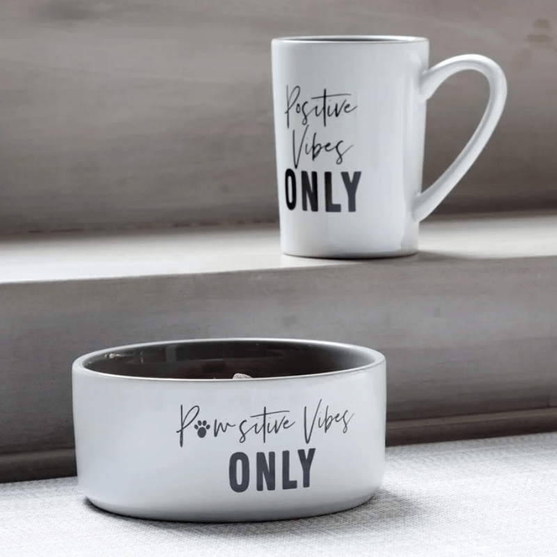 Positive | Pawsitive Vibes Only Pet Bowl and Mug Set