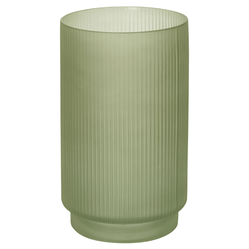 Olive Scottie Ribbed Vase