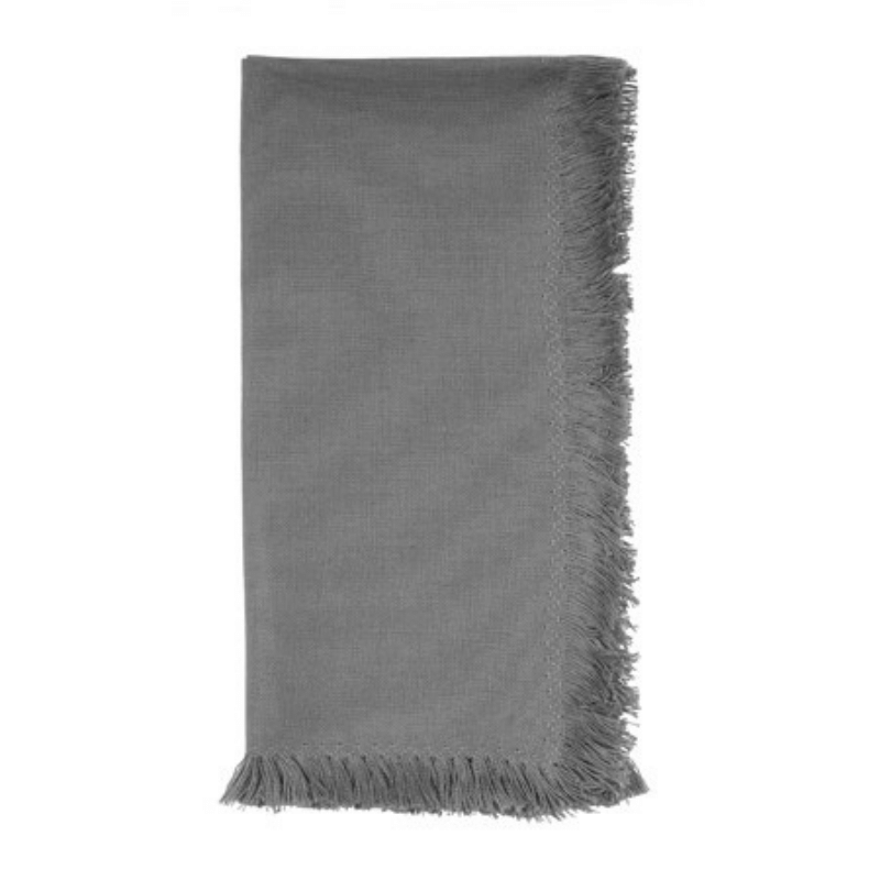 Sutton Fringe Grey Napkin