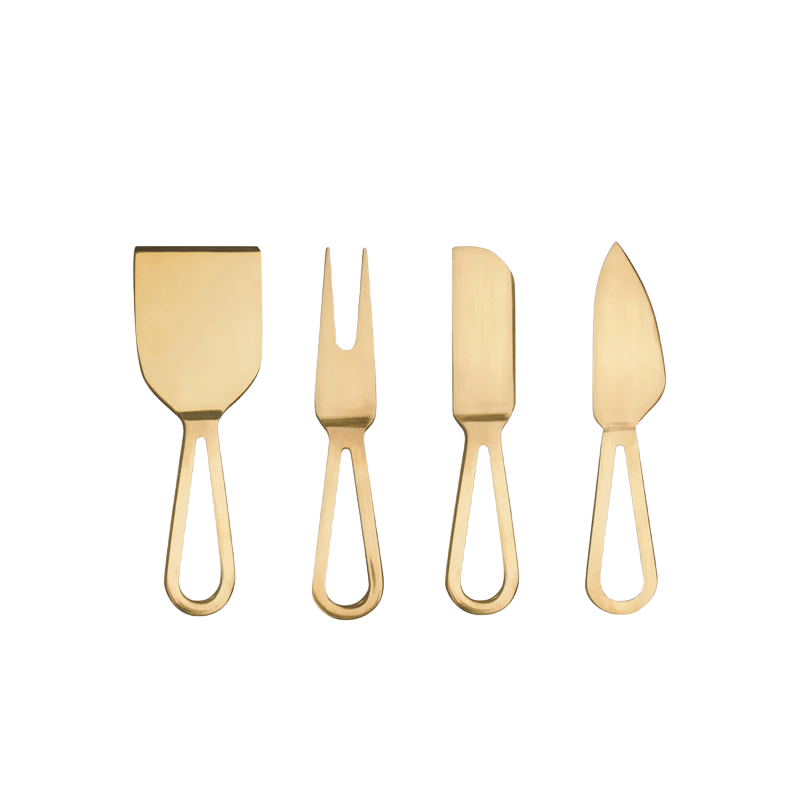 Gold Cheese Knives - Set of 4