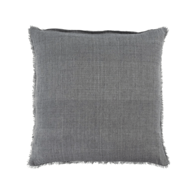 Lina Linen Pillow, Steel Grey