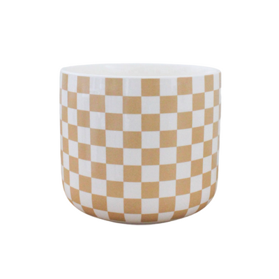 Sand & White Checkered Planter