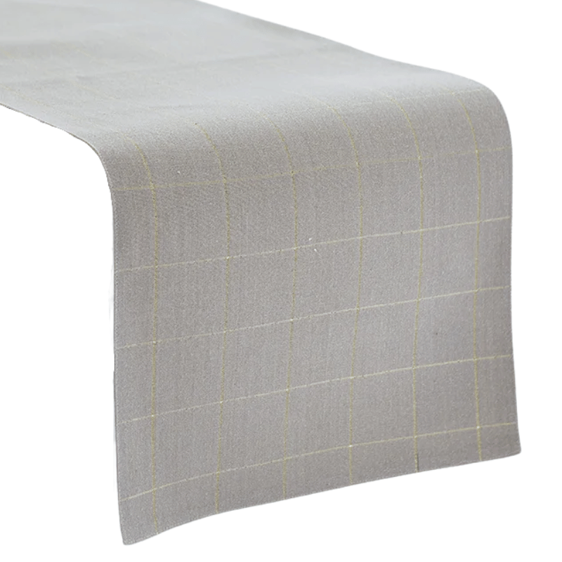 Natural Soft Check Table Runner