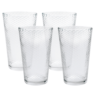 Honeycomb Highball Glasses - Set of 4