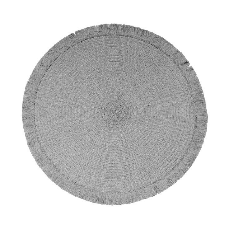 Malta Fringe Grey Round Placemat