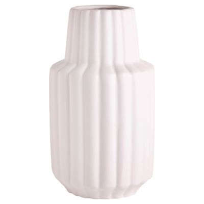 White Fluted Vase