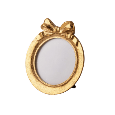Round Gold Frame with Bow