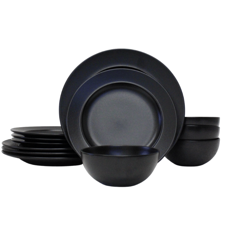12-Piece Guarda Black Dinnerware Set – Wyrth Home
