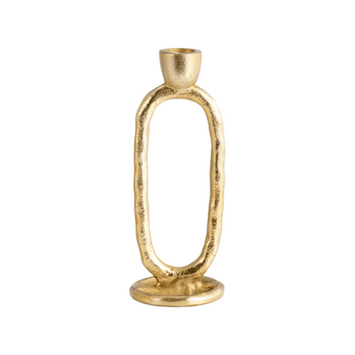 Small Gold Adella Oval Candle Holder