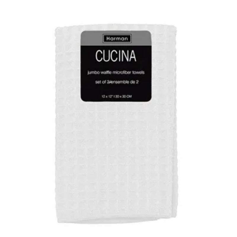 White Waffle Kitchen Towels - Set of 2