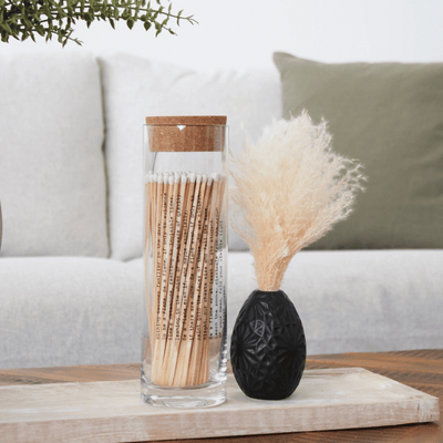 Black Geo Textured Bud Vase