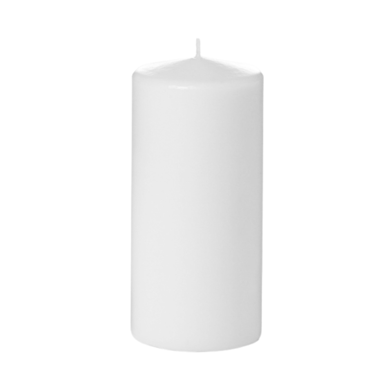3" x 6" Pillar Candle, White