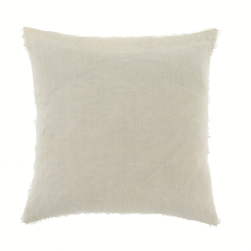 Small Lina Linen Pillow, Ivory