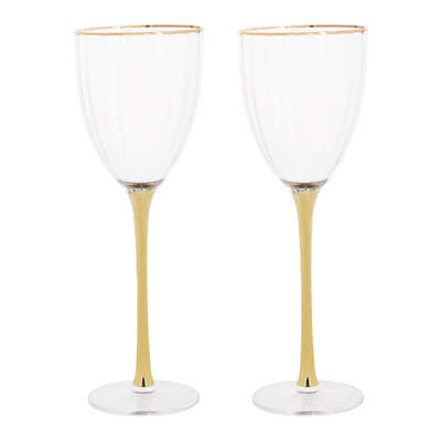 Gold Rim Optic Wine Glasses - Set of 2