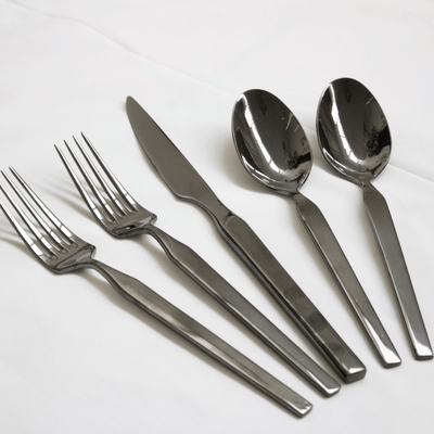 20-Piece Black Podium Flatware Set