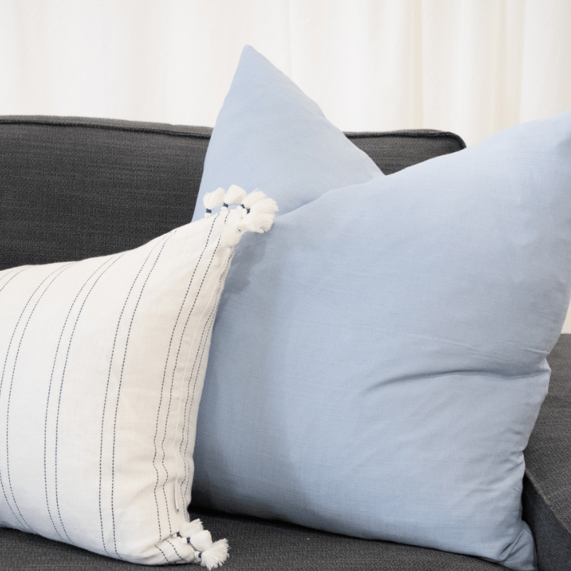 Denim Blue Sarina Linen/Cotton Pillow