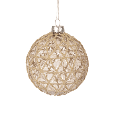 Gold Glitter Net Glass Ornament