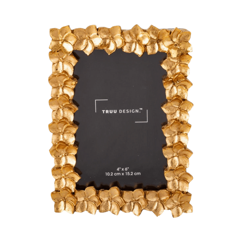 4"x6" Gold Flower Frame
