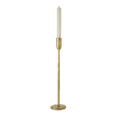 Large Gold Luna Forged Candlestick