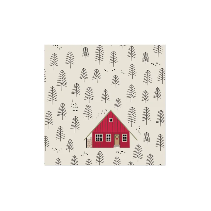 20-Piece Winter Chalet Printed Cocktail Napkin