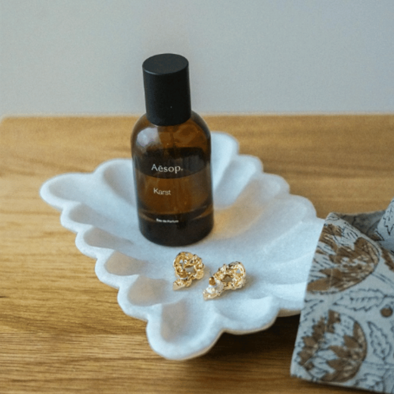 Scalloped Marble Dish