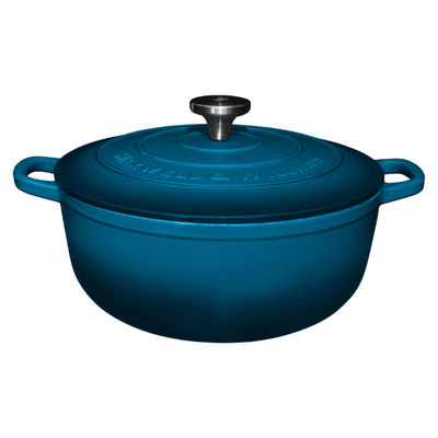 Blue Cast Iron Deep Casserole Pot
