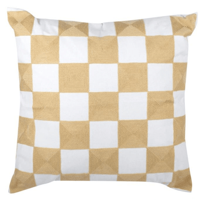 Sand & White Checkered Cushion