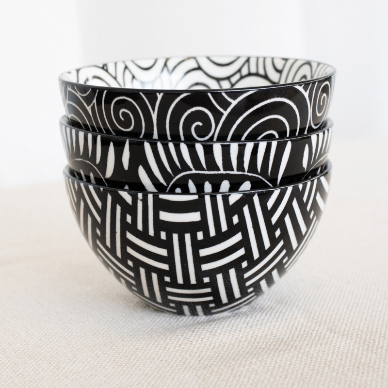 Weave Black & White Dipping Bowl