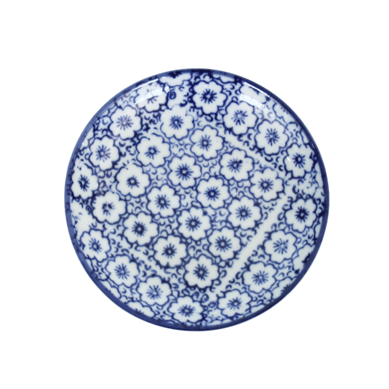 Flower Blue & White Shallow Dish