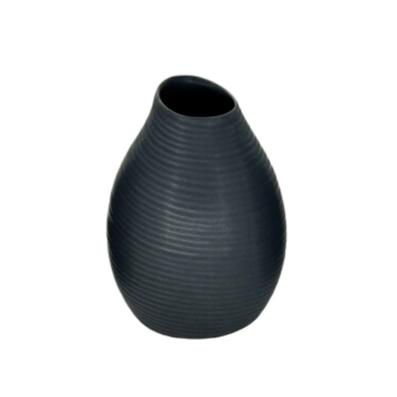 Black Ring Textured Bud Vase