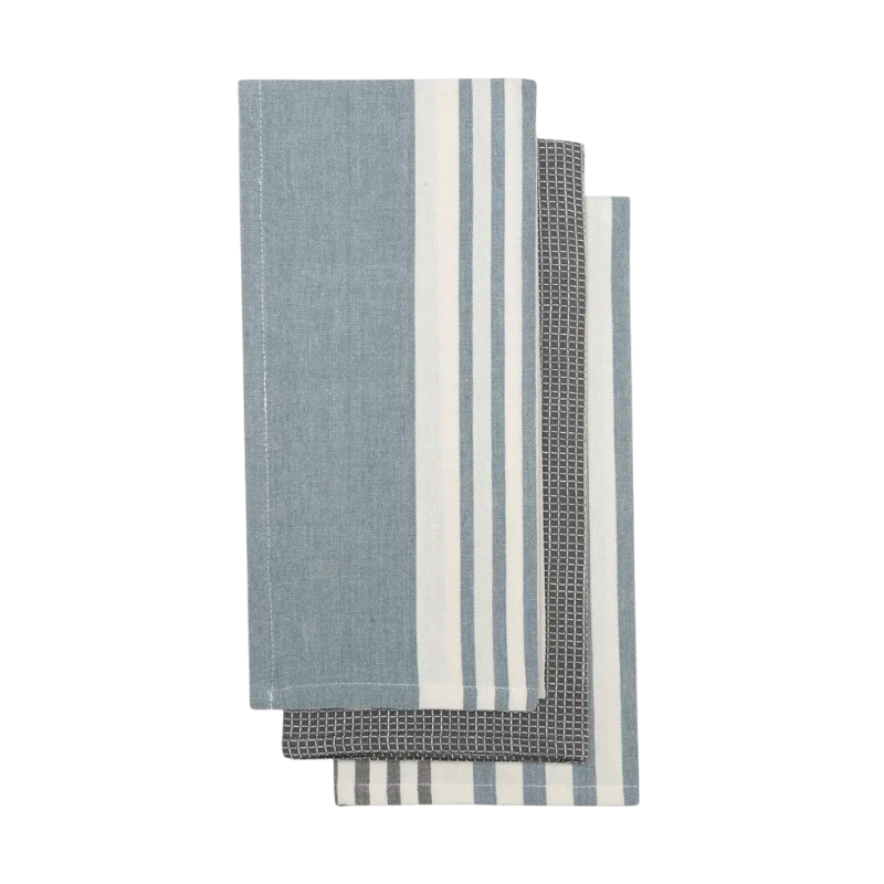 Blue Urban Stripe Kitchen Towels - Set of 2