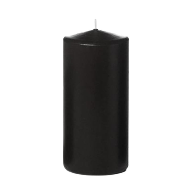 3" x 6" Pillar Candle, Black