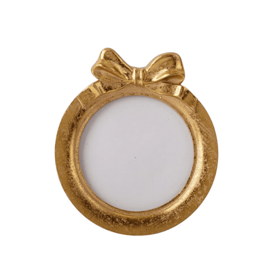 Round Gold Frame with Bow