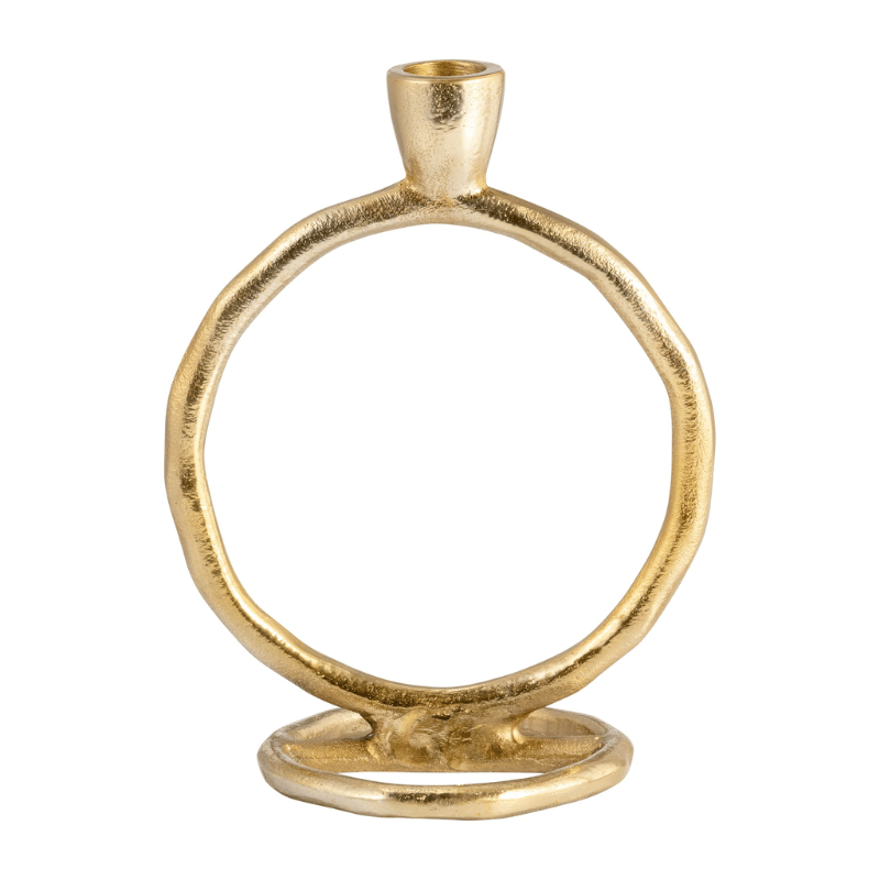 Large Gold Veda Round Candle Holder