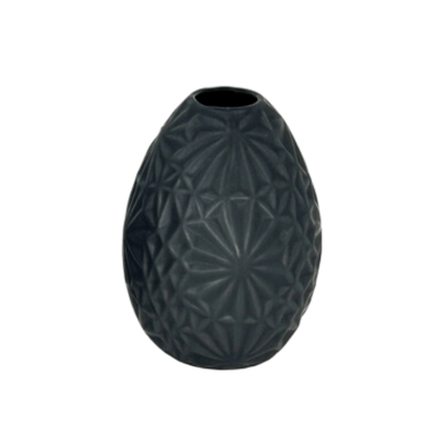 Black Geo Textured Bud Vase