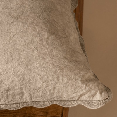 Mink Scalloped Edge Pillow