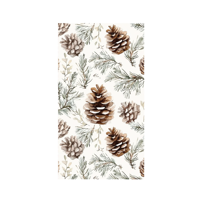 16-Piece Pinecone Firs Printed Guest Napkin