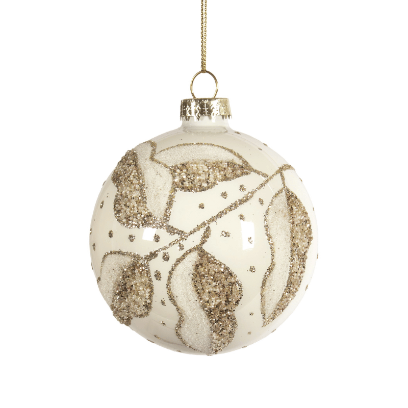 White Golden Leaf Ornament