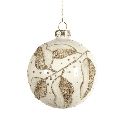 White Golden Leaf Ornament