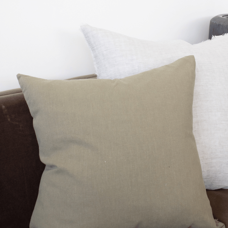 Olive Sarina Linen/Cotton Pillow